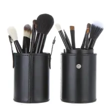 UESH 12pcs Wooden Handle Makeup Brush Set Cosmetic Brush Kit (Black)