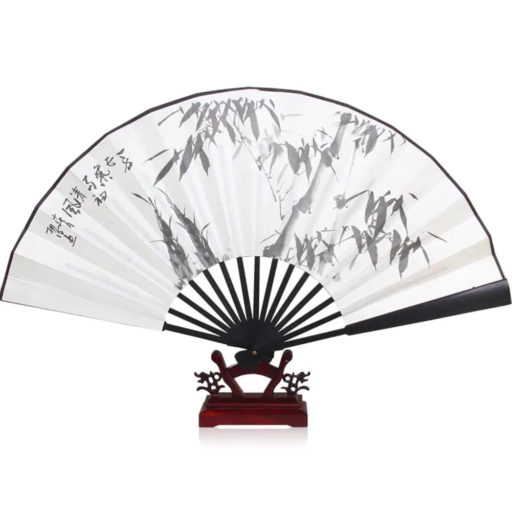 8 Inch/10 Inch Silk Cloth Blank Chinese Folding Fan Wooden Bamboo Antiquity Folding Fan For Calligraphy Painting Dropshipping