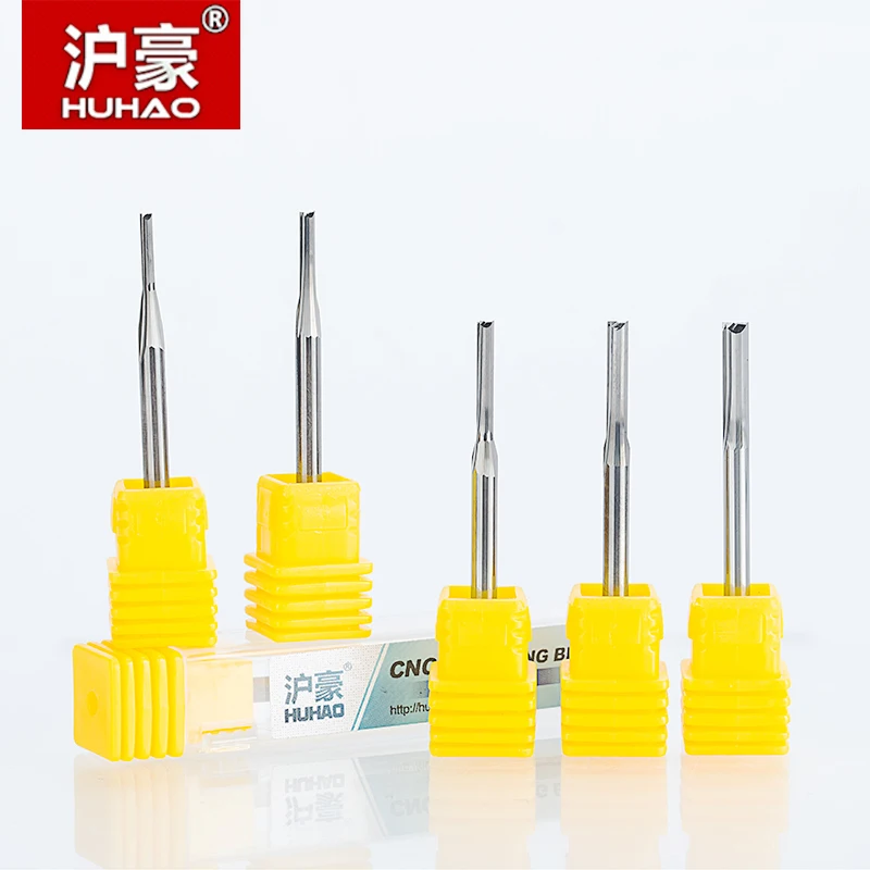 

HUHAO 1pc 3.175mm Two Flutes Straight Router Bits For Wood CNC Straight Engraving Cutters Carbide Endmills Cutting Milling Tools