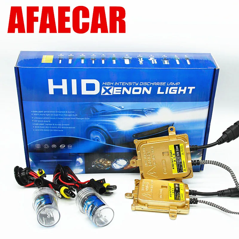 AFAECAR 4300K 8000K 6000K HID 55W H7 H11 9005 9006 H1 комплект для автомобильной фары|Передние LED-фары