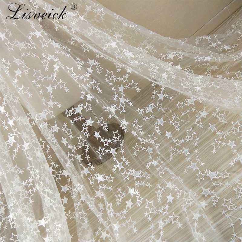 1Yards Milk silk embroidery lace net yarn fabric Trim Wedding dress Accessories