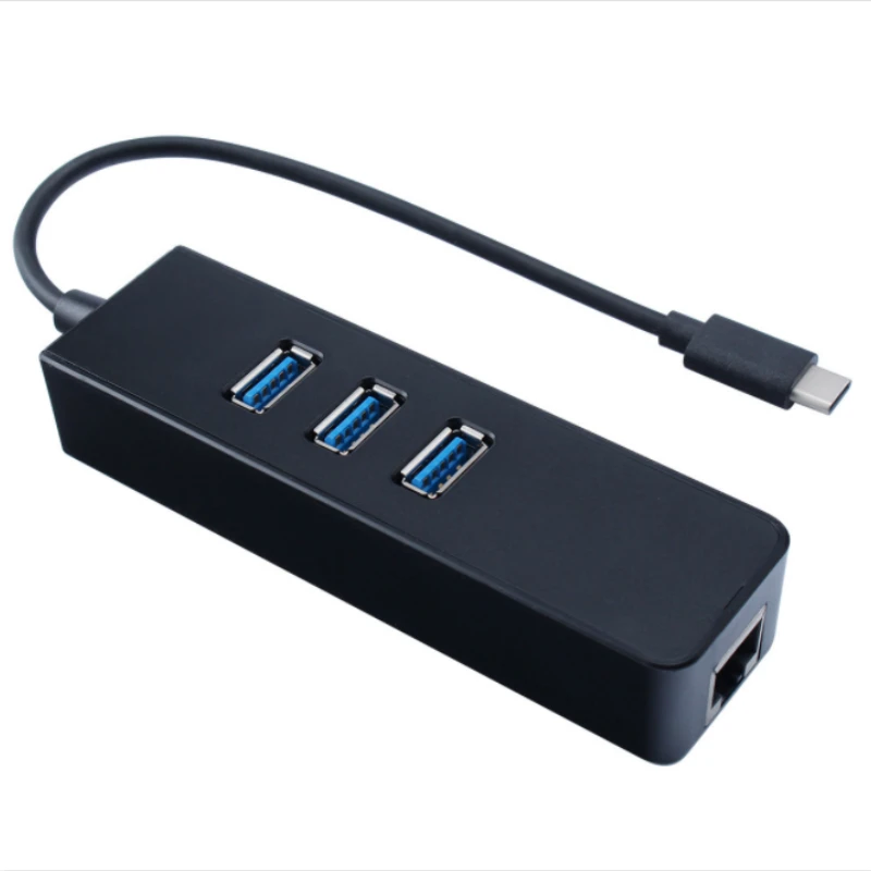 USB 3,1 type C до 3 USB 3,0 концентратор с RJ45 100/1000 Gigabit Ethernet сетевой адаптер LAN проводной преобразователь кабель