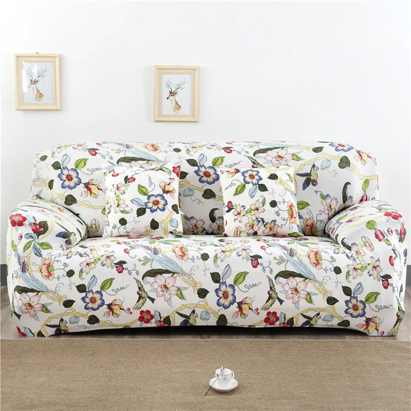 2017 Bird Flower Flexible Stretch Big Elasticity Sectional Corner Sofa
