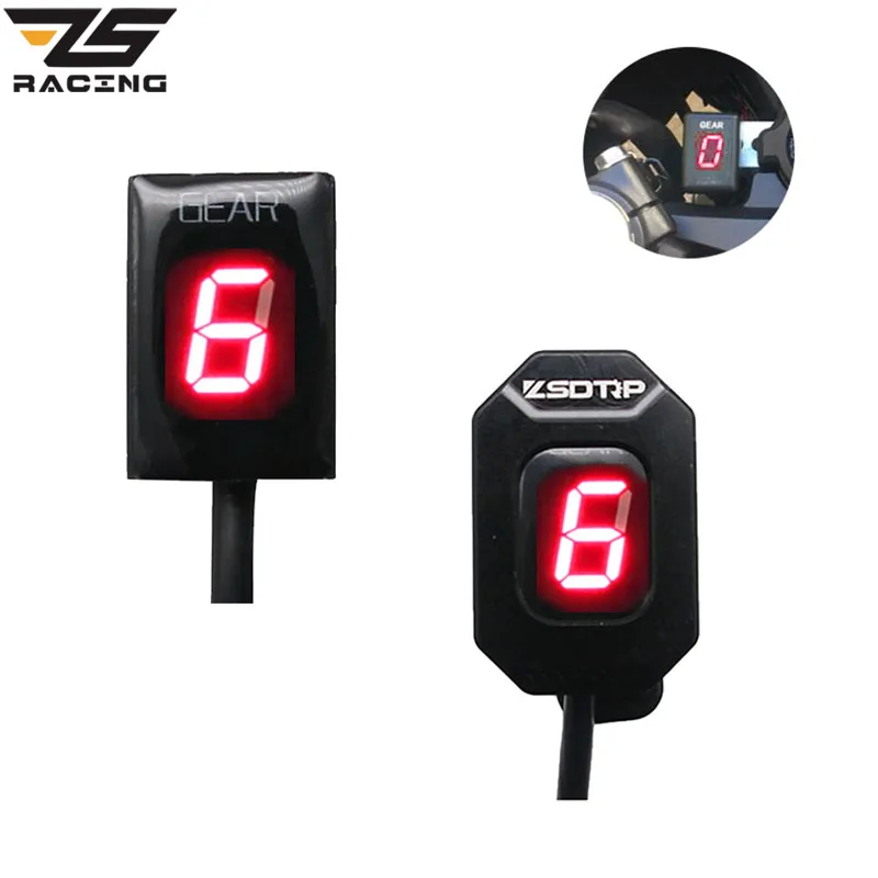 

ZS Racing Motorcycle LED Ecu Plug Mount Speed Gear Display Indicator 1-6 Level For Honda Harley Kawasaki Yamaha Suzuki