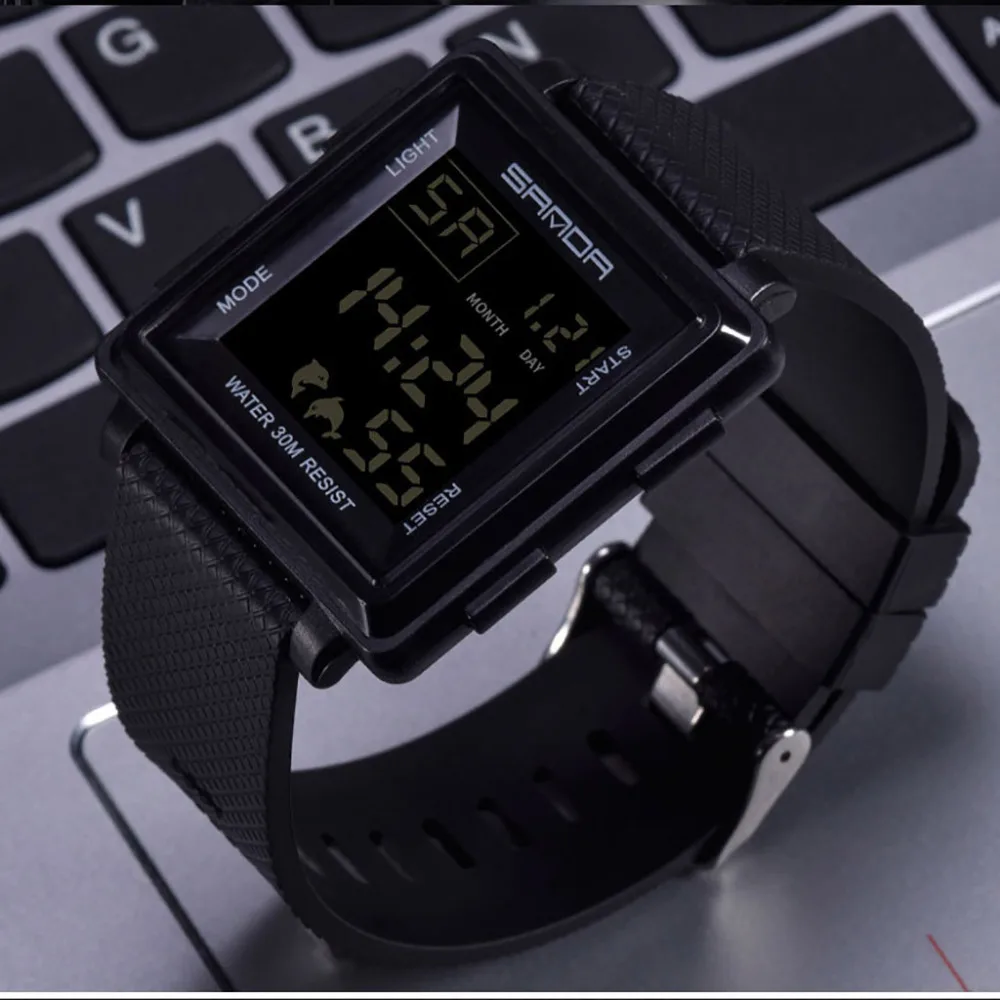 Мужские стильные часы Reloj relogio Saat цифровые часы лучший бренд роскошные квадратные relogio masculino спортивные противоударные часы хронограф# A