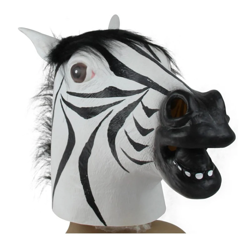 Horse head Mask Latex Animal Costume Prop Toys Party Halloween Event