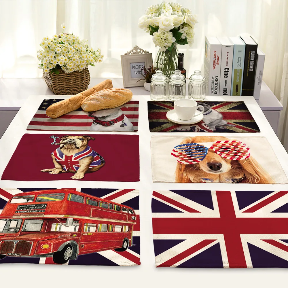

American flag Pattern Table Mat Kitchen Decoration Placemat Table Napkin For Wedding Dining Accessories Table Mat kitchen tools