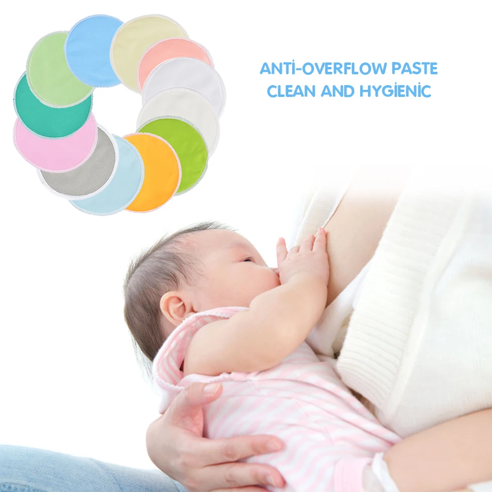 

Reusable Bamboo Breast Pads Organic Bamboo Washable Contoured Feeding Pad Mum Nursing Pads 2PCS/1Pair