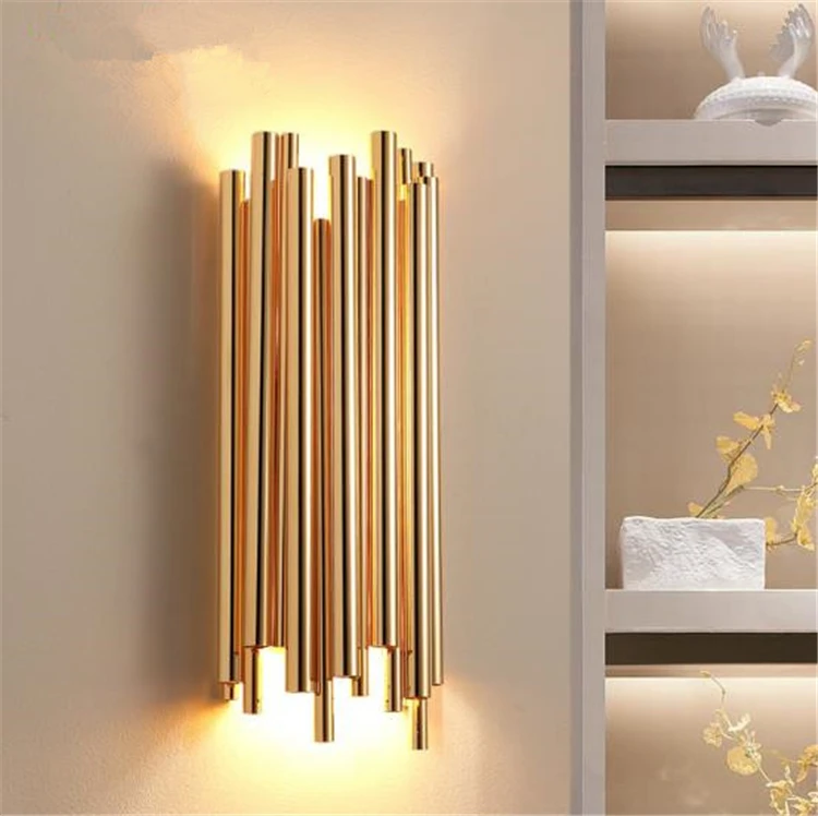Decoração do Corredor Luz de Parede Criativo Moderno Individualidade Metal Retro Ouro Sala Estar Quarto Cozinha Arandela Iluminação 2 Criativo moderno individualidade metal luz de parede