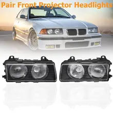 Pair Clear Front Euro Projector Headlights Headlamps For BMW 318i 318is 323i 323is 328i 328is M3 320i 325i 325is 1992-1999 1993
