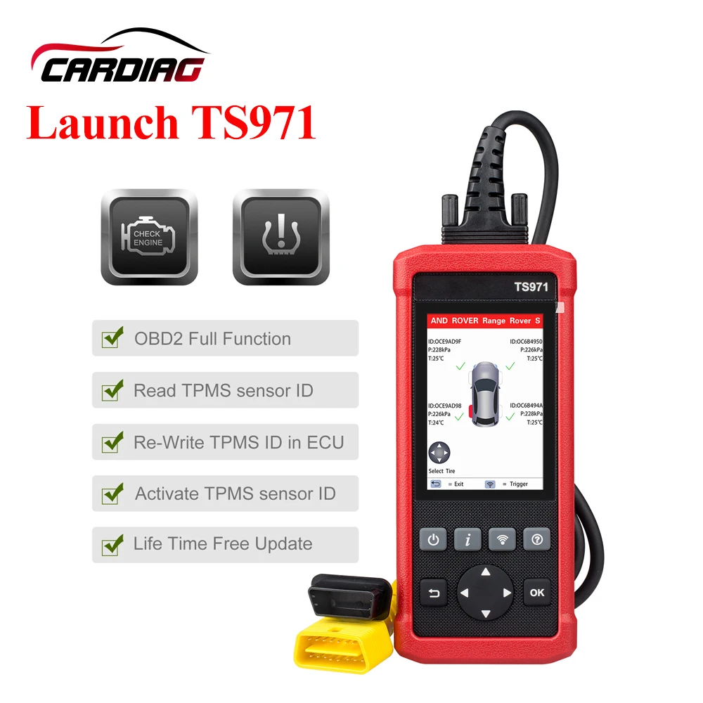 LAUNCH TS971 TPMS Bluetooth Activation Tool Wireless Car Tire Pressure