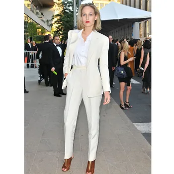

New white trouser suit 2 piece set women office suits for women blazer set elegant pant suits office uniform style CUSTOM