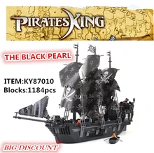 KAZI 1184PCS Black Pearl Ship KY87010 Building Block Pirates Of The Caribbean Ship Assembling Toys Compatible with Legoed