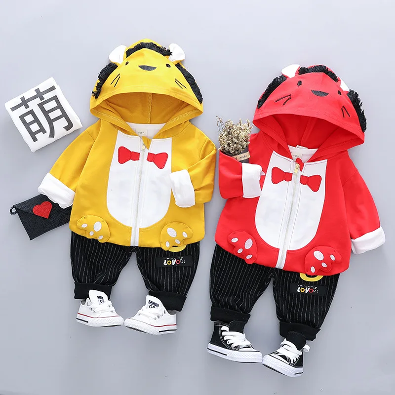

Spring Girls Boys Cute Clothing Sets Kids Coat Jacket+T Shirt+Pants 3 Pcs Suit Children Sport Suits Baby Clothes Set