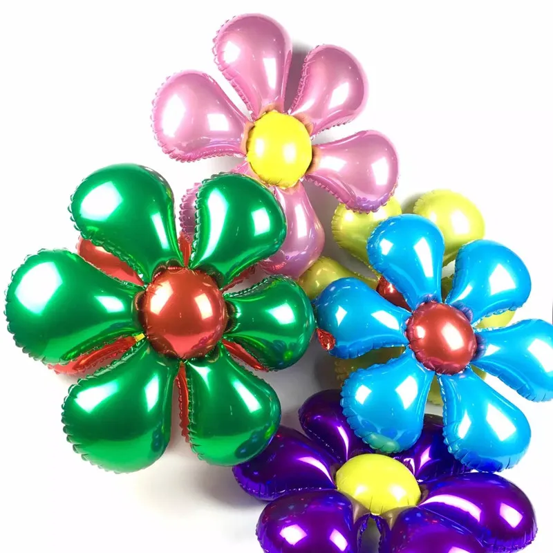 

Flowers Aluminum Foil Balloons Happy Birthday Wedding Decorations Ballons Baby shower Market Activity Party Supplies