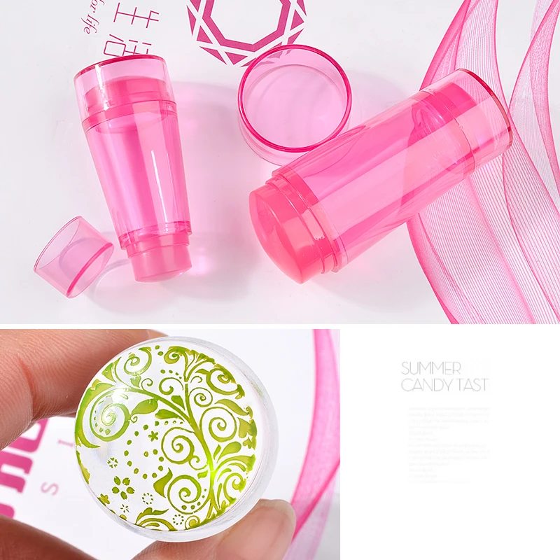 

3 Colors Double Heads Clear Jelly Nail Art Stamper Scraper Set Silicone Polish Printing And Transferring Design Manicure Tools