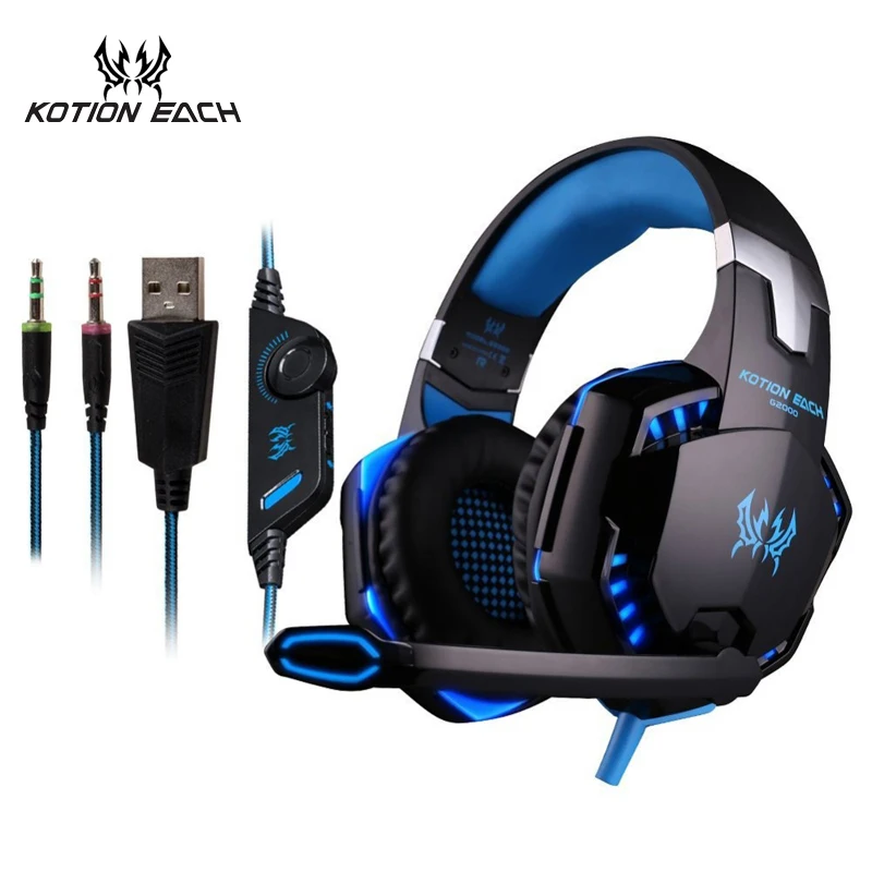 KOTION EACH G2000 Gaming Headphone Stereo Surrounded Over Ear Gaming Headset Headband Earphone Luminous With Light