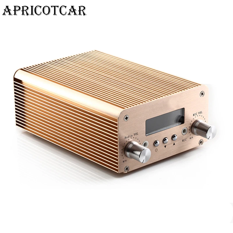 15W/5W FM Transmitter PC Controlled Stereo Sound FM Transmitter Bluetooth Wireless All-aluminum Housing Super Heat