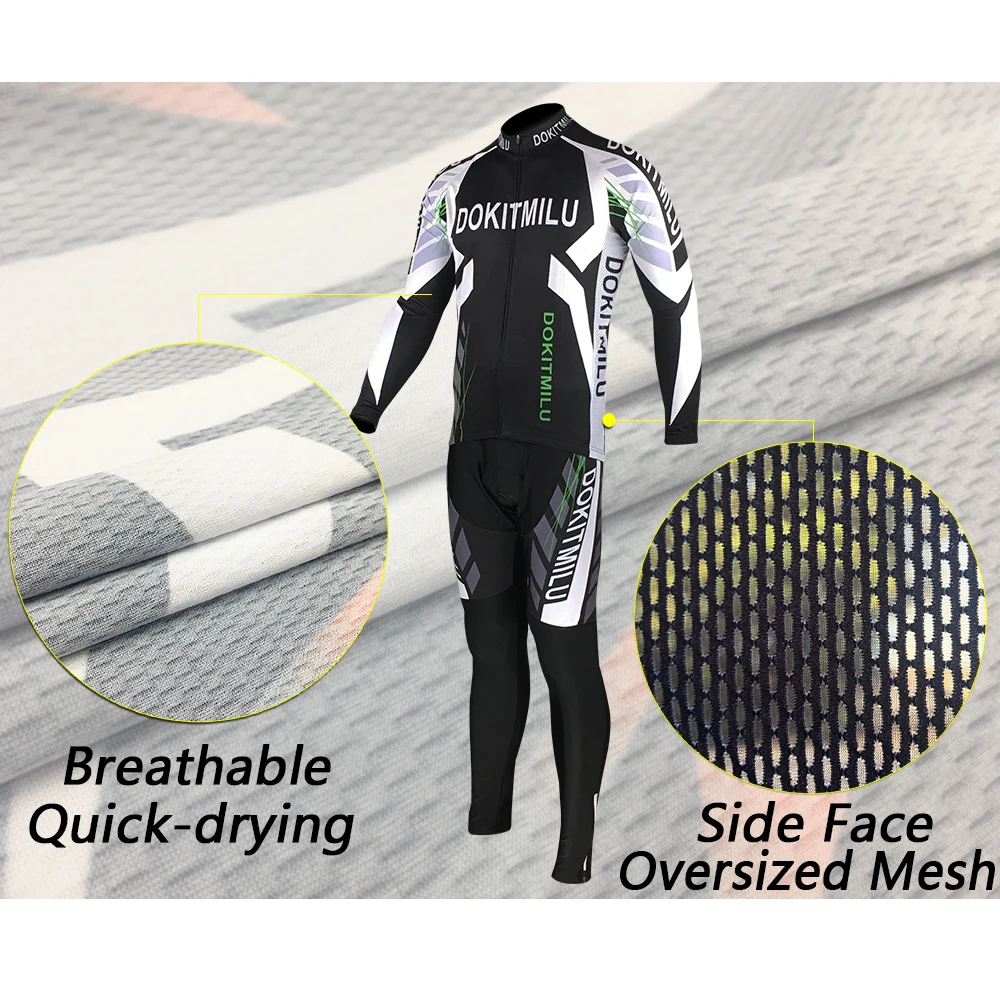 Dokitmilu Pro Long Sleeve Cycling Jersey Sets Breathable 3D Padded Sportswear Mountain Bicycle Bike Apparel Cycling Clothing set