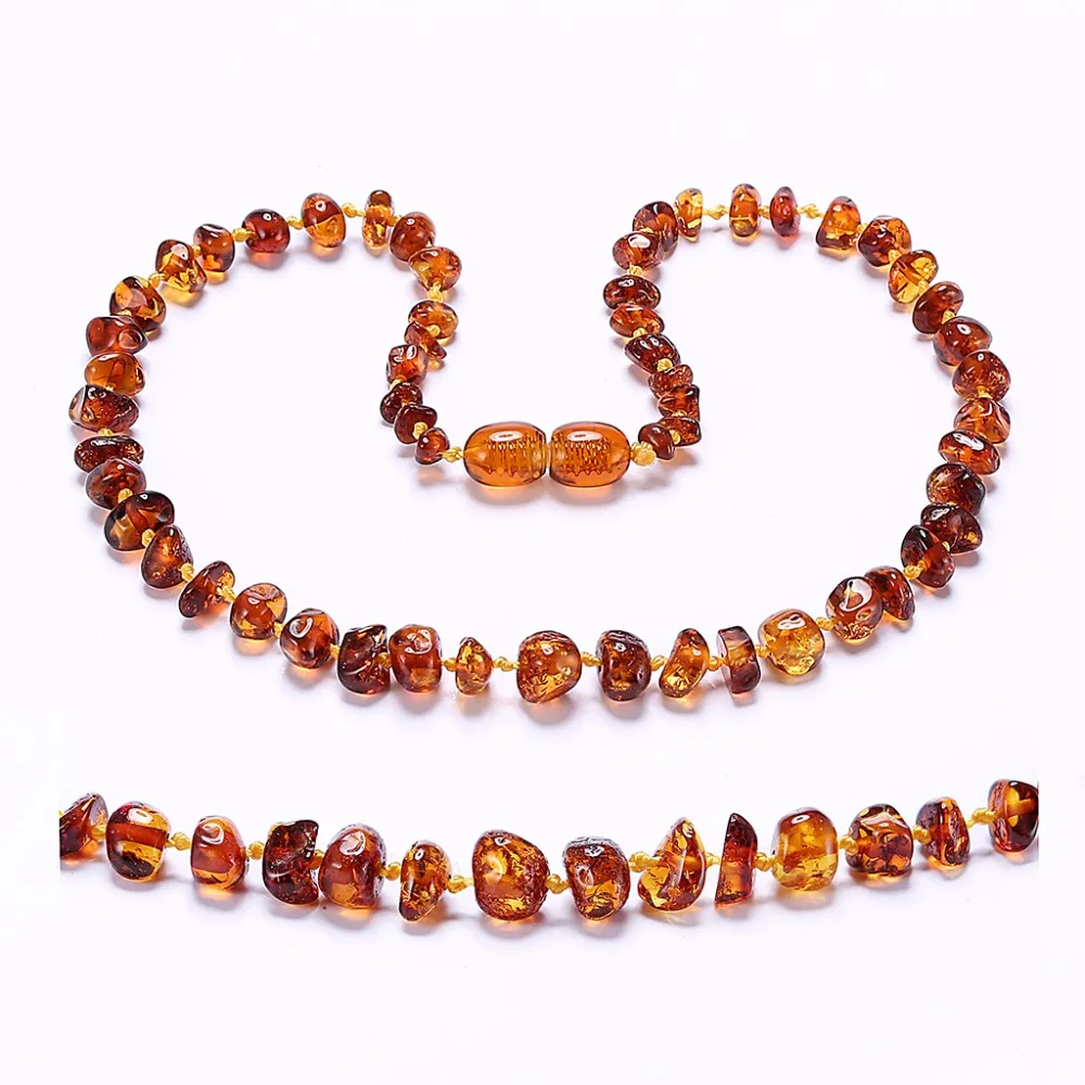 

Baltic Amber Teething Necklace for Baby - Simple Package - Lab-Tested Authentic - 3 Sizes - 10 Colors