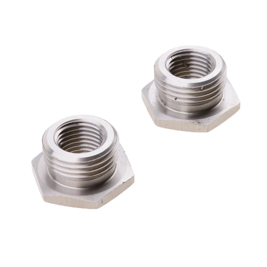 

2x Stainless Reduce O2 Sensor Port Bungs Plug Adapters 18mm-12mm For Harley Easy to Install