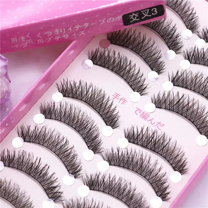 10 Pairs/Set Makeup 3D False Eyelashes Soft Long Cross Eye Lashes Natural 10 Pairs/Set Makeup 3D False Eyelashes Soft Long Cross Eye Lashes Natural