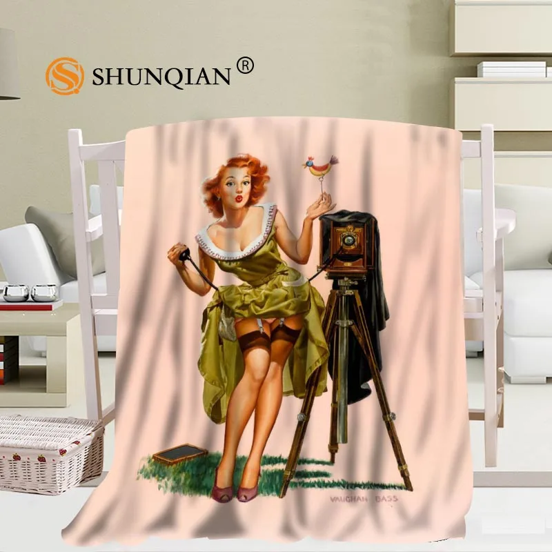 Пользовательские большой размер pin up gil elvgren одеяло s для кроватей Falafel теплый