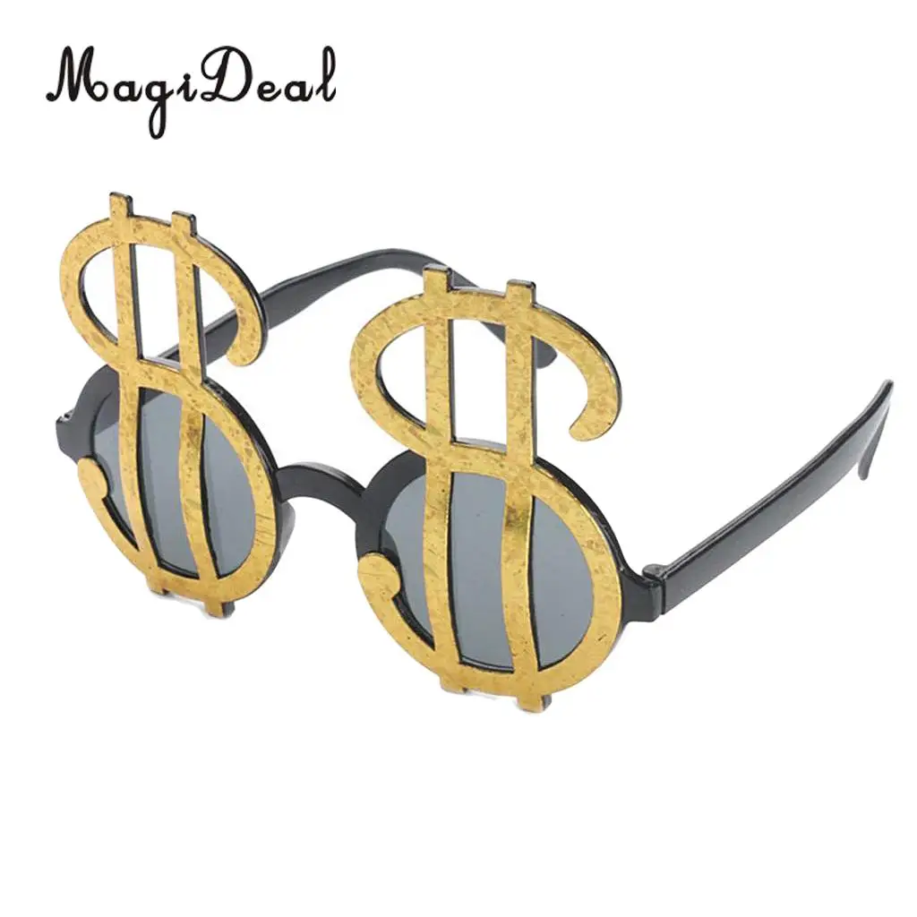 Fashion Golden Shiny Dollar Signs Costume Eye Glasses Money Sunglasses Fancy Dress Party Photobooth Eyewear