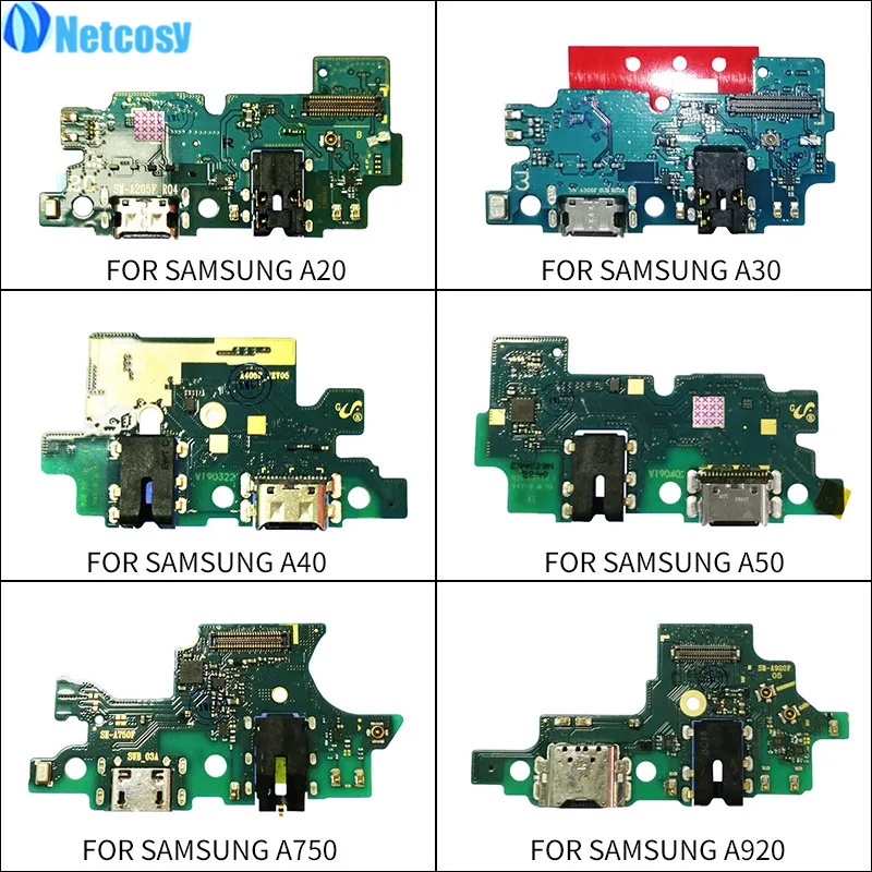 Netcosy usb порт зарядки док-станция разъем платы гибкий кабель, сменные детали для samsung Galaxy A20 A30 A40 A50 A750 A920