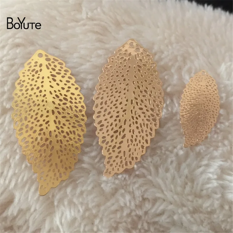 BoYuTe 100Pcs Small 2010MM Big 3617MM Filigree Metal Leaf Pendant Charms for Jewelry Making Diy (1)
