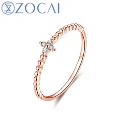 ZOCAI 100% натуральная 18 К розовое золото (au750) реал 0.03 КТ i-j/SI круглой огранки Для женщин рубиновое кольцо и сапфир доступны jbw00911