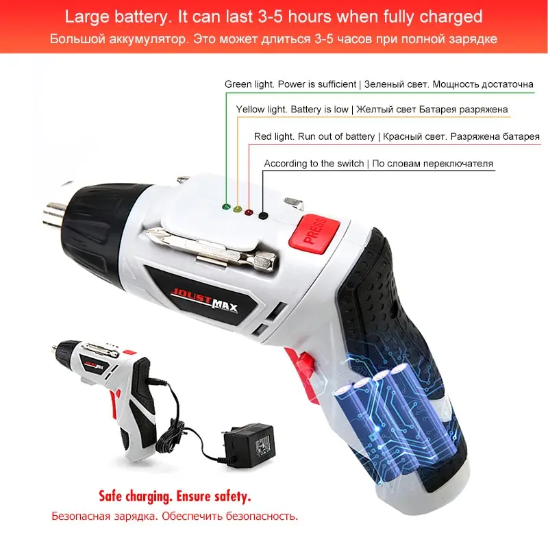 Mini 4.8V Electric Screwdriver Dremel Cordless Drill Wireless Power With LED Light Multi-function DIY Power Tools 45/15 Bits