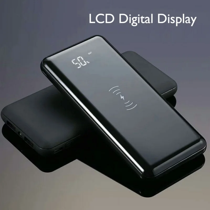 

10000mAh Phone Power Bank Qi Wireless Charger Foldable Bracket Portable Battery For iPhone X XR XS Android S10 P30