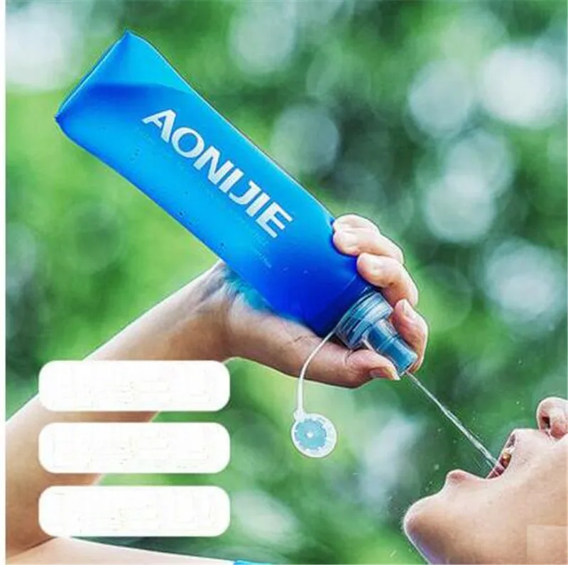 Складная термополиуретановая бутылка для воды AONIJIE бега 250 мл 500 мл|water bag|folding water