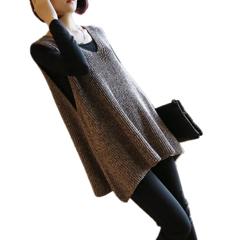 High Quality Winter Elegant Gray Lady's Sweater Vest