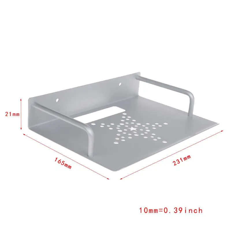  Wall Mount Storage TV Box Router Shelf Set-top Box Bracket Holder Mini PC DVD Player Stand Rack Alu