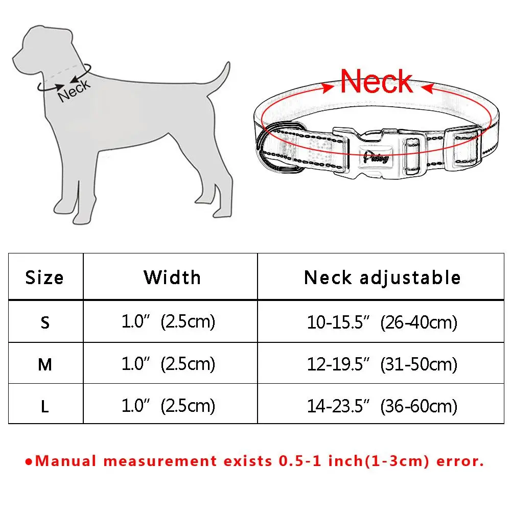 Светоотражающий нейлоновый ошейник для собак, регулируемый ошейник для собак, дышащий ошейник для маленьких и средних собак, лабрадор K9, черный, s, m, l