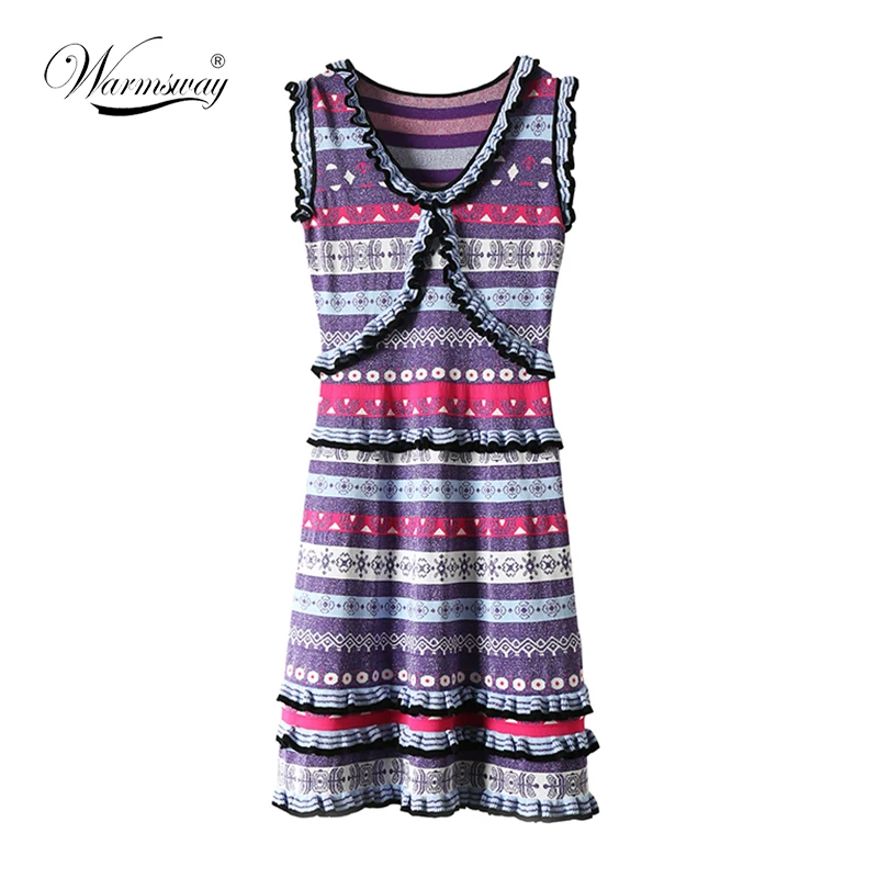 High Quality Korean Brand vintage Aztec Summer lurex Dress for Women Female Tunic 2018 Chic Party Ruffles Dresses  C-179