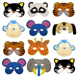 Besegad 12 дети мультфильм лес Животные маски EVA анфас кот собака Слон Тигр Обезьяна маски игрушки Косплэй вечерние аксессуары