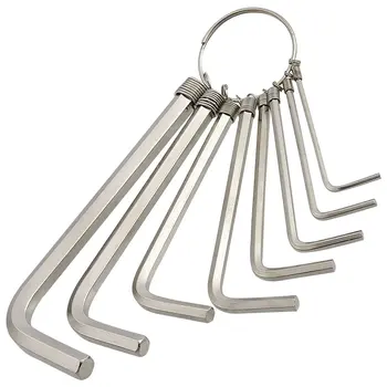 

THGS 1.5mm to 6mm Metric L Design Hex Key Wrench Tool Keyring 8 in 1