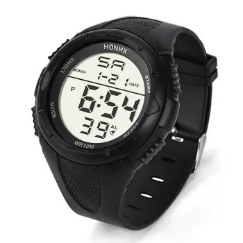 

2019 New Men's LED Digital Alarm Sport Watch Silicone Military Army Quartz Wristwatch Water Resistant #0718