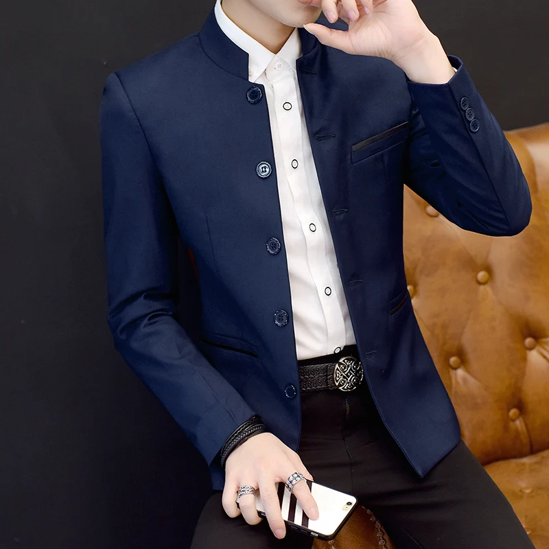 blue dress black jacket