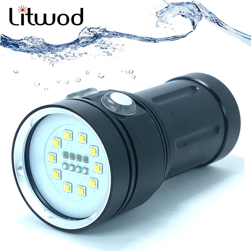 

z20 High Quality Professional CREEL2 LED White Red UV Light LED Torch Underwater Video Diving Flashlight Lamp Scuba Diving Light