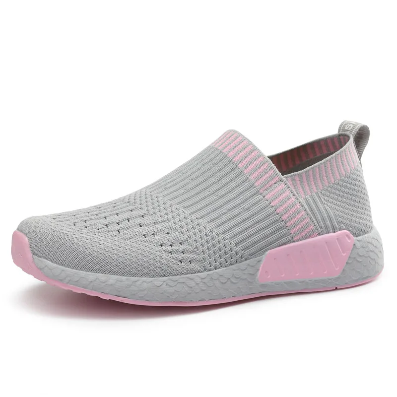 

Summer Mesh Lovers Running Shoe Slip-On Flywire Breathable Light Trainers Racer Sneakers Women/Men Jogging Outdoor Travelling