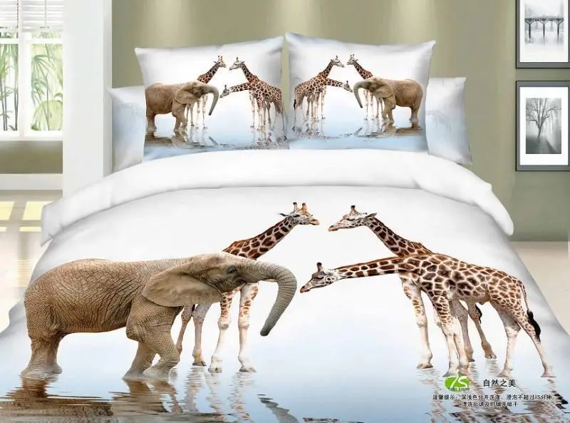 3d giraffe elephant print bedding set sets queen size bedspread full size elephant sheets