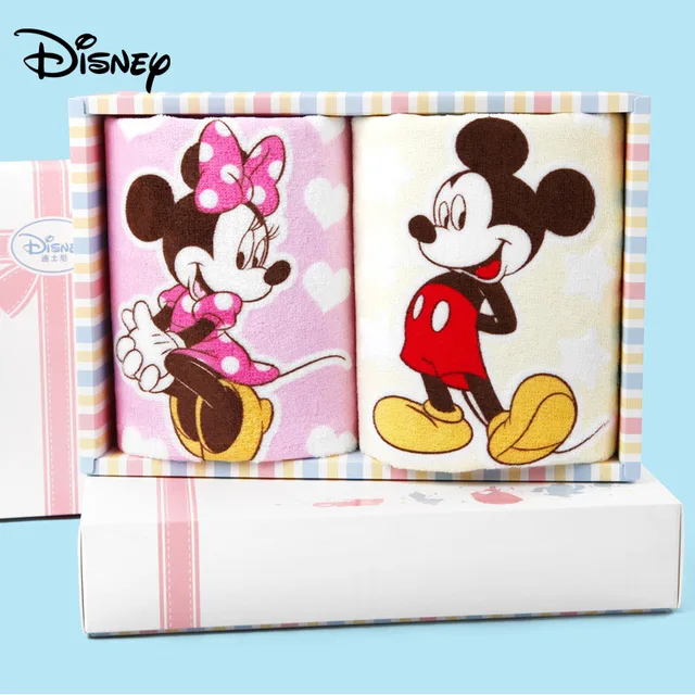 Disney Mickey Minnie Daisy Pato Donald Helado Chico S Toalla 2 Uds Caja De Regalo De Dibujos Animados De Algodon Corte Terciopelo Super Suave Chico Toalla De Adulto Toallas Aliexpress