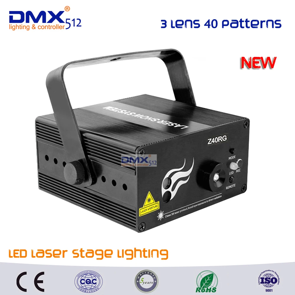 

DHL Free shipping LED RG 3 Lens 40 Patterns Mixing Laser Projector Stage Lighting Effect Blue LED Stage Lights Show Disco Party