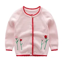 Детские хлопковые осенние зимние кардиганы для девочек, вязаный хлопковый свитер для девочек, детские кардиганы, одежда для маленьких девочек 12 мес.-5 лет