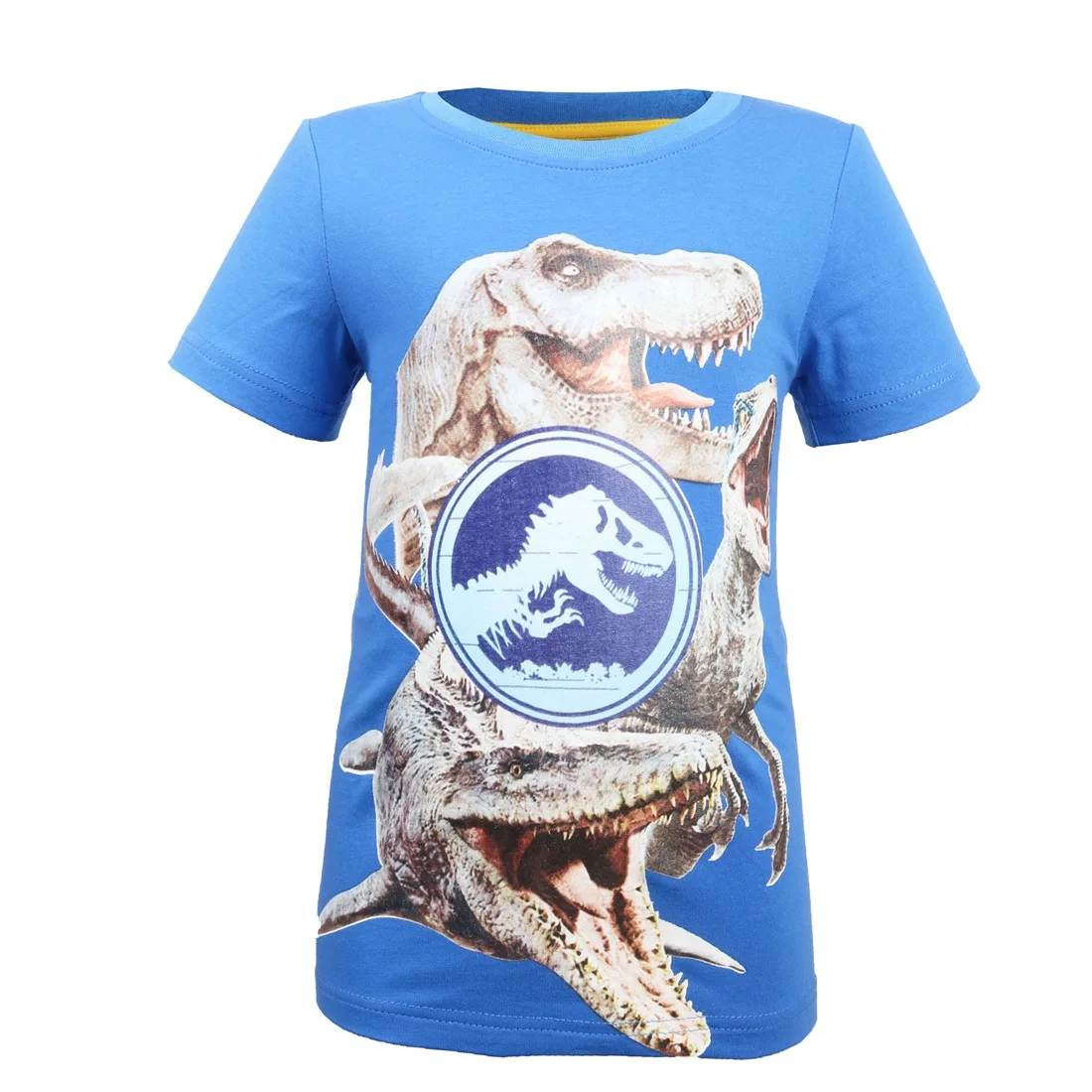 Новый 2018 из фильма «Парк Юрского периода»; 2 динозавра детские короткие футболки футболка летние футболки для мальчиков-подростков с