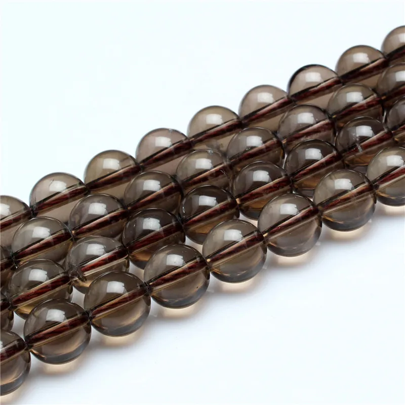 

JINSE Brown Stone Beads Natural Tea Crystal Round Loose Beads 4/6/8/10/12/14MM Jewelry Bracelet DIY YYL005